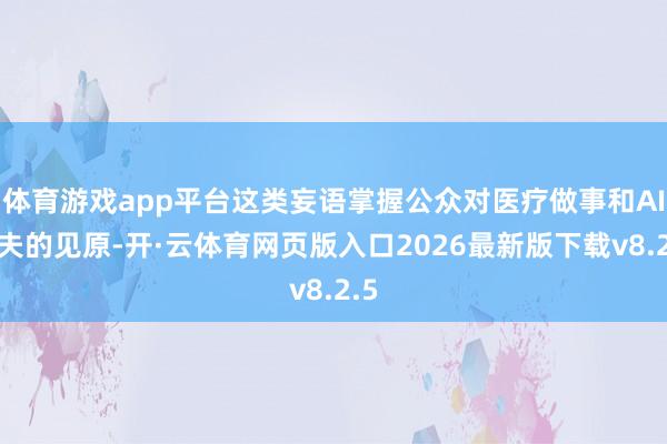 体育游戏app平台这类妄语掌握公众对医疗做事和AI工夫的见原-开·云体育网页版入口2026最新版下载v8.2.5