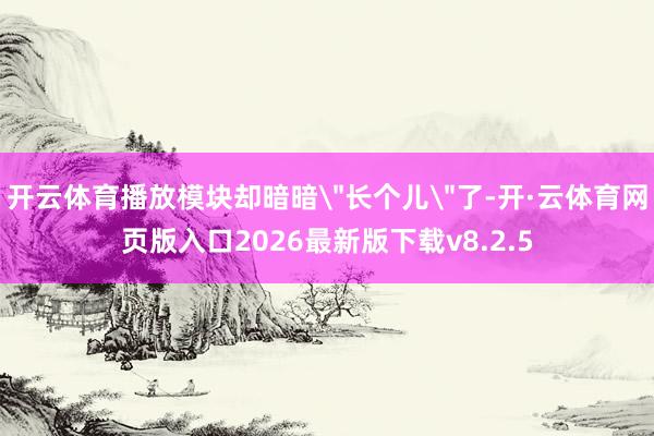 开云体育播放模块却暗暗