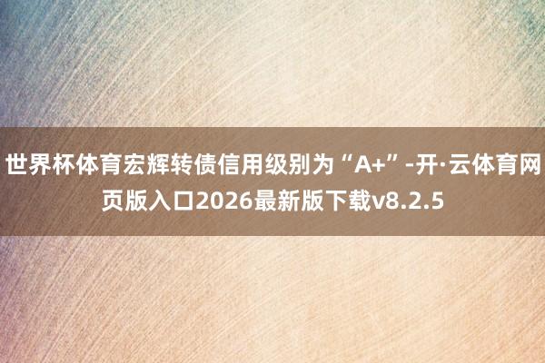 世界杯体育宏辉转债信用级别为“A+”-开·云体育网页版入口2026最新版下载v8.2.5