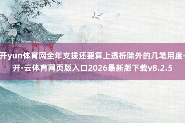 开yun体育网全年支拨还要算上透析除外的几笔用度-开·云体育网页版入口2026最新版下载v8.2.5